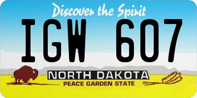 ND license plate IGW607