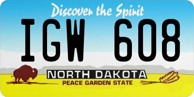 ND license plate IGW608