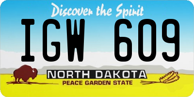 ND license plate IGW609