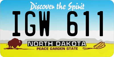 ND license plate IGW611