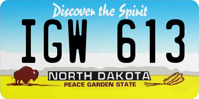 ND license plate IGW613