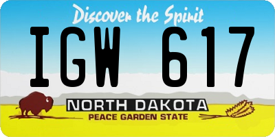 ND license plate IGW617