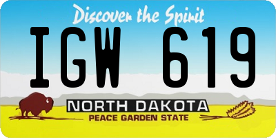 ND license plate IGW619