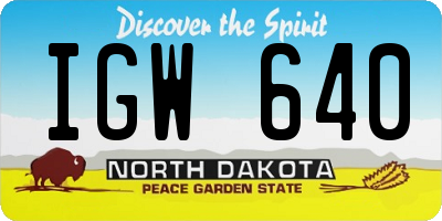 ND license plate IGW640