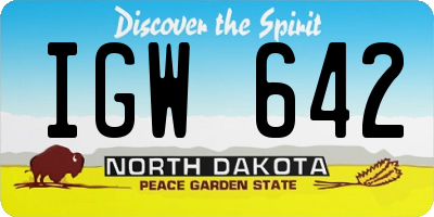 ND license plate IGW642
