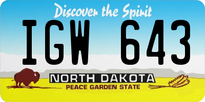 ND license plate IGW643