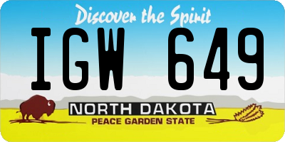 ND license plate IGW649