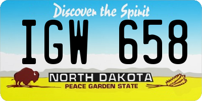 ND license plate IGW658