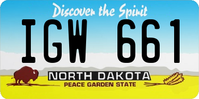 ND license plate IGW661