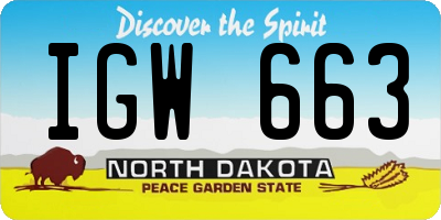 ND license plate IGW663