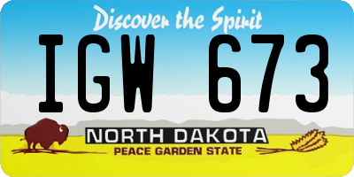 ND license plate IGW673