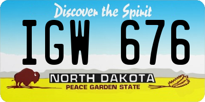 ND license plate IGW676
