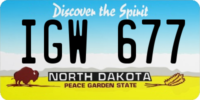ND license plate IGW677