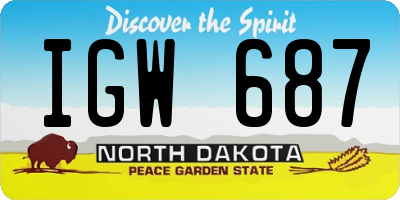 ND license plate IGW687