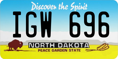 ND license plate IGW696
