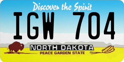 ND license plate IGW704