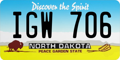 ND license plate IGW706