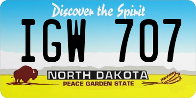 ND license plate IGW707