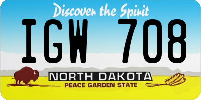 ND license plate IGW708