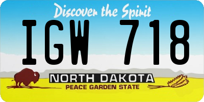 ND license plate IGW718