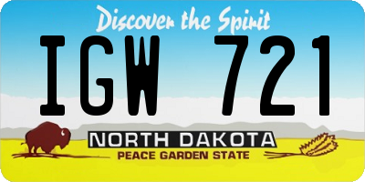 ND license plate IGW721
