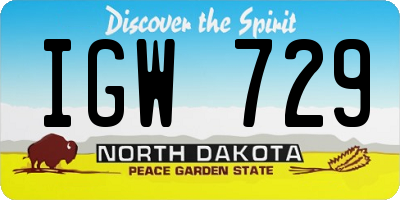 ND license plate IGW729
