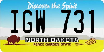 ND license plate IGW731