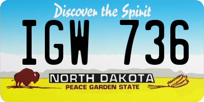 ND license plate IGW736