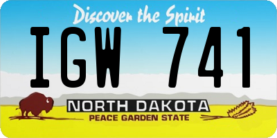 ND license plate IGW741