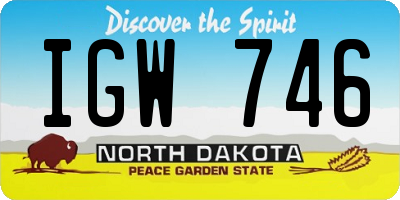 ND license plate IGW746