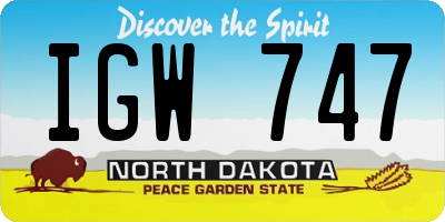 ND license plate IGW747