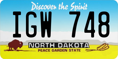 ND license plate IGW748