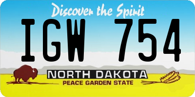 ND license plate IGW754