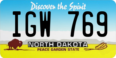 ND license plate IGW769
