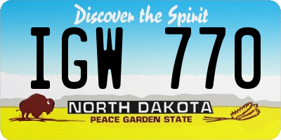 ND license plate IGW770