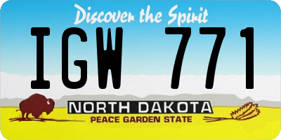 ND license plate IGW771