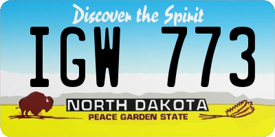 ND license plate IGW773