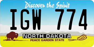 ND license plate IGW774