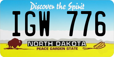 ND license plate IGW776