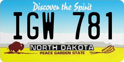 ND license plate IGW781