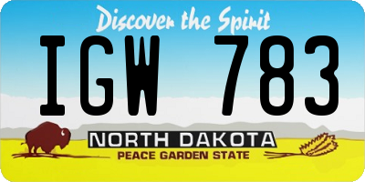 ND license plate IGW783