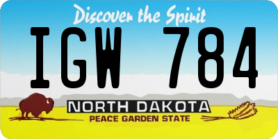 ND license plate IGW784
