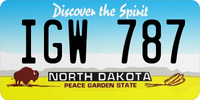 ND license plate IGW787