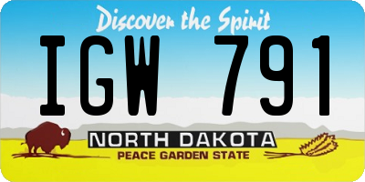ND license plate IGW791