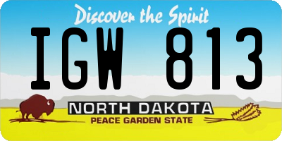 ND license plate IGW813