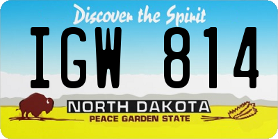 ND license plate IGW814