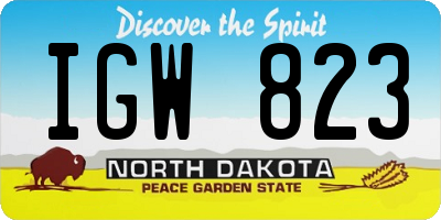ND license plate IGW823
