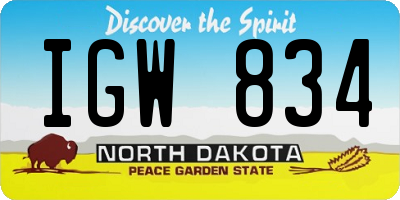 ND license plate IGW834