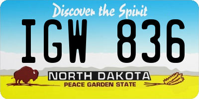 ND license plate IGW836