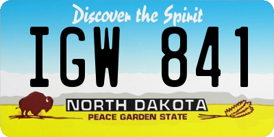 ND license plate IGW841